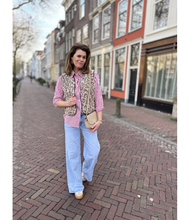 MITCH BLOUSE (ROOD COMBI)