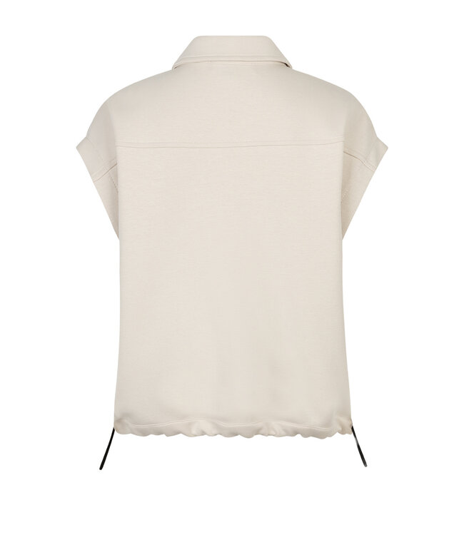 RED BUTTON GILET (BEIGE)