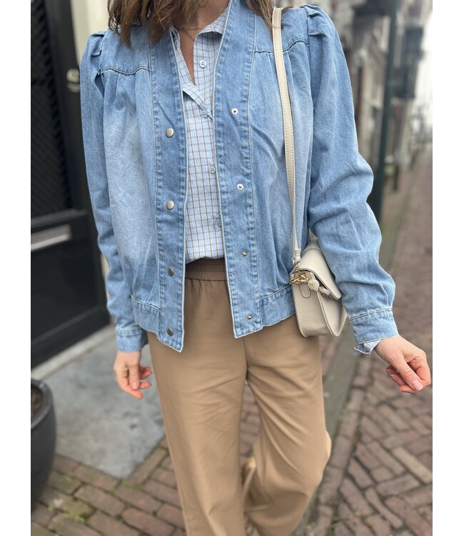 MITCH BLOUSE (BLAUW COMBI)