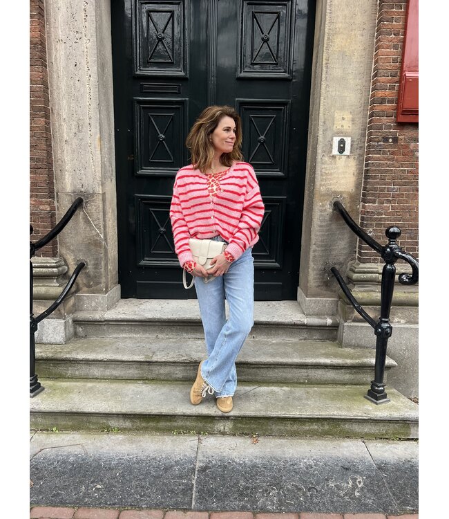 MITCH T-SHIRT (ROOD COMBI)