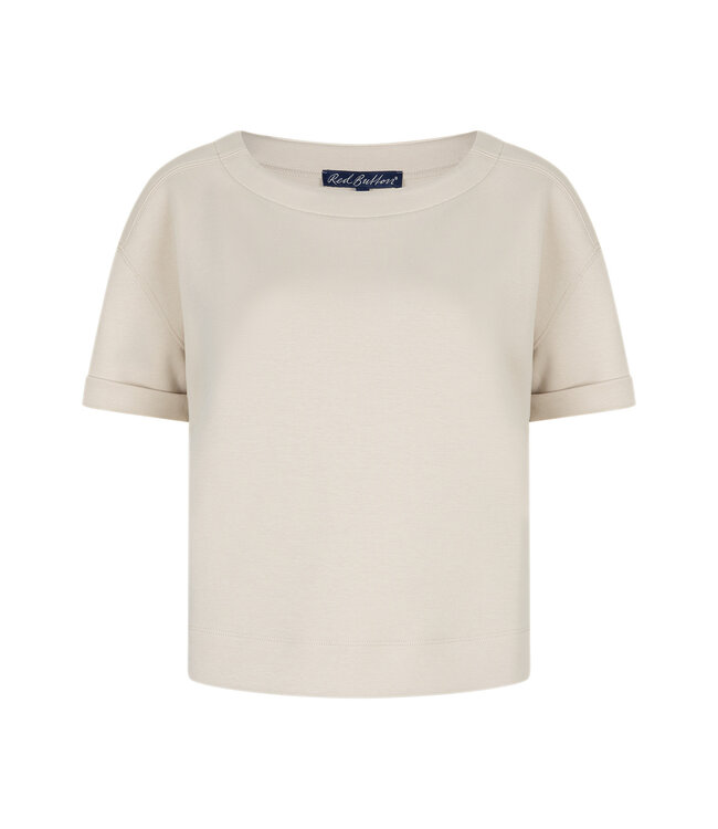 RED BUTTON T-SHIRT (BEIGE)