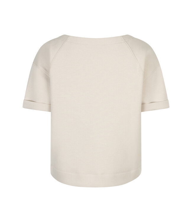 RED BUTTON T-SHIRT (BEIGE)