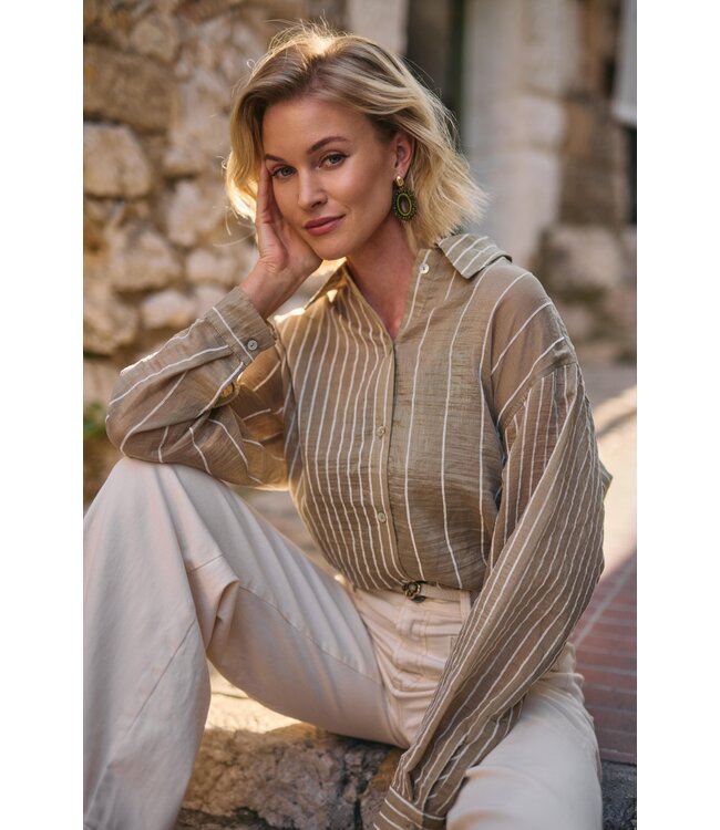 NUKUS BLOUSE (GROEN COMBI)