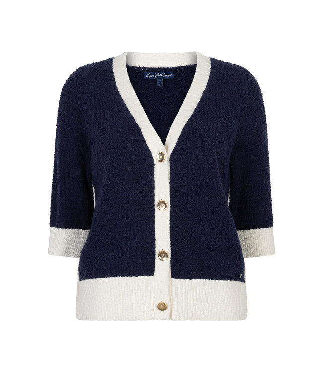 RED BUTTON VESTEN (BLAUW)