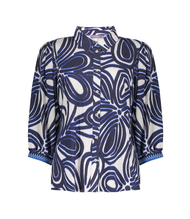 GEISHA BLOUSE (BLAUW COMBI)