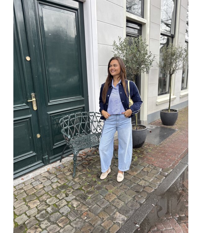 MITCH BLOUSE (BLAUW COMBI)