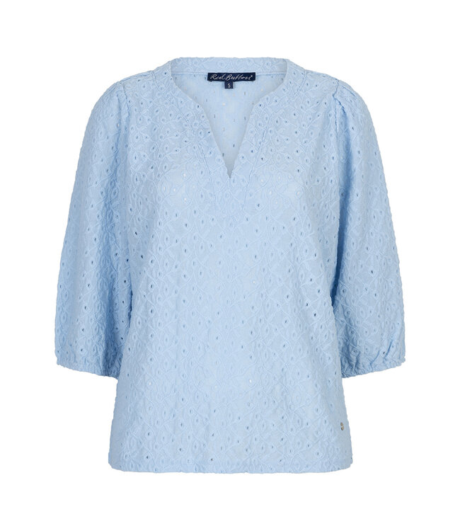 RED BUTTON T-SHIRT (BLEU AQUA)