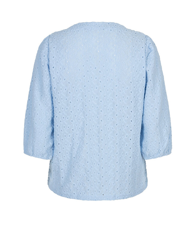 RED BUTTON T-SHIRT (BLEU AQUA)