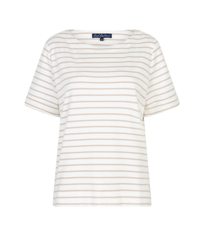 RED BUTTON T-SHIRT (BEIGE COMBI)