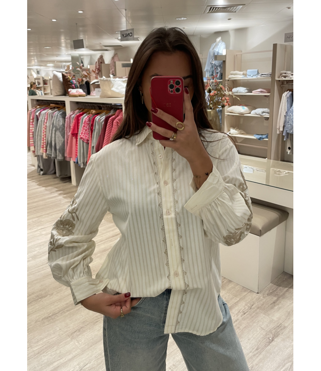 MITCH BLOUSE (BEIGE COMBI)