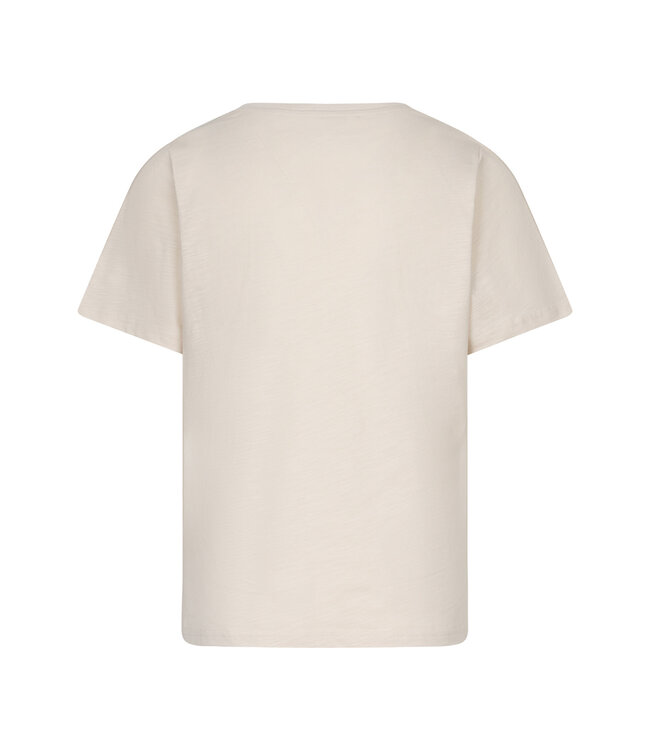 RED BUTTON T-SHIRT (BEIGE)