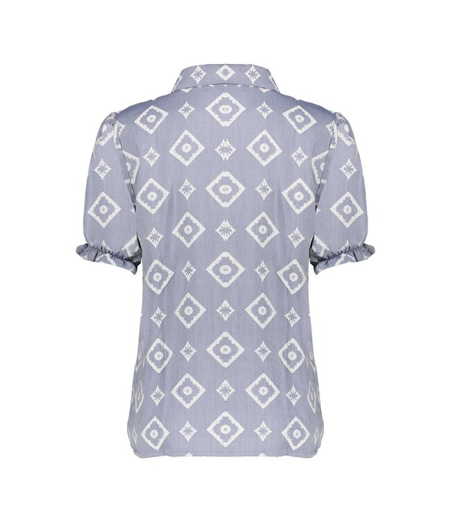 GEISHA BLOUSE (BLAUW COMBI)