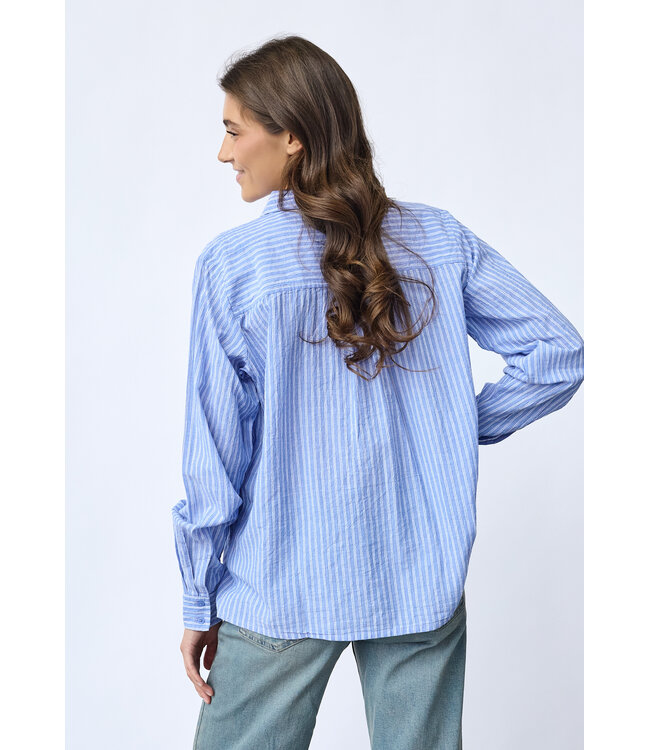 SISTERSPOINT BLOUSE (BLAUW COMBI)