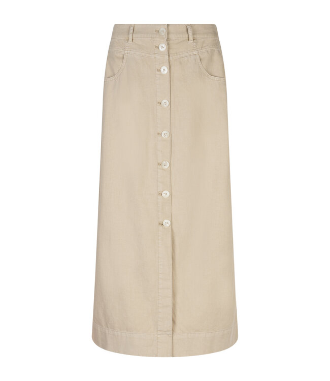 RED BUTTON ROK (BEIGE)