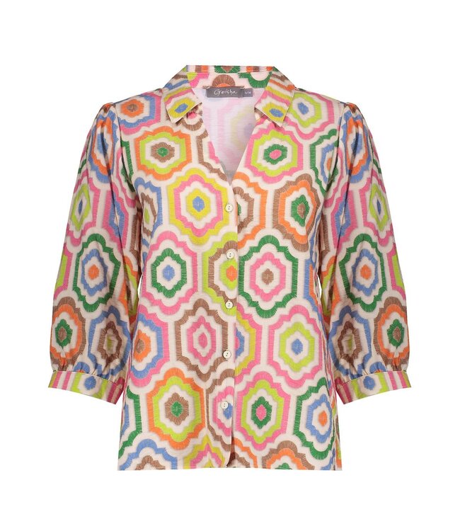 GEISHA BLOUSE (BEIGE COMBI)