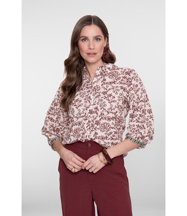 GEISHA BLOUSE (ROOD COMBI)