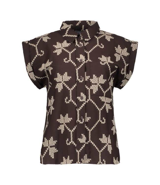 GEISHA BLOUSE (DONKERBRUIN)