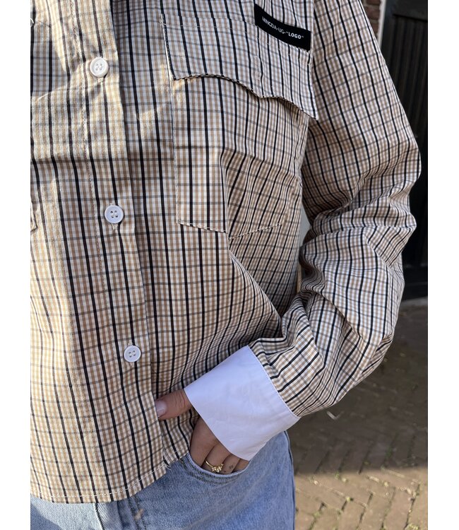 MITCH BLOUSE (BEIGE COMBI)