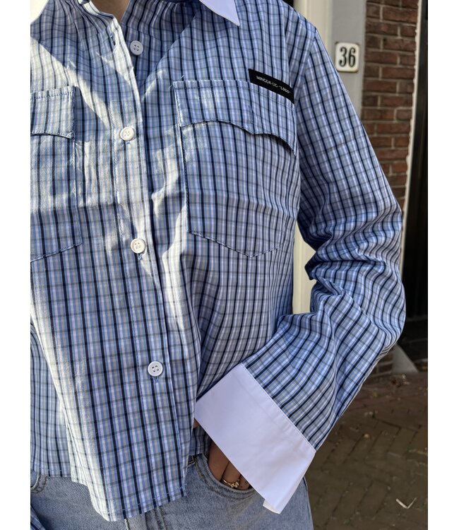 MITCH BLOUSE (BLAUW COMBI)