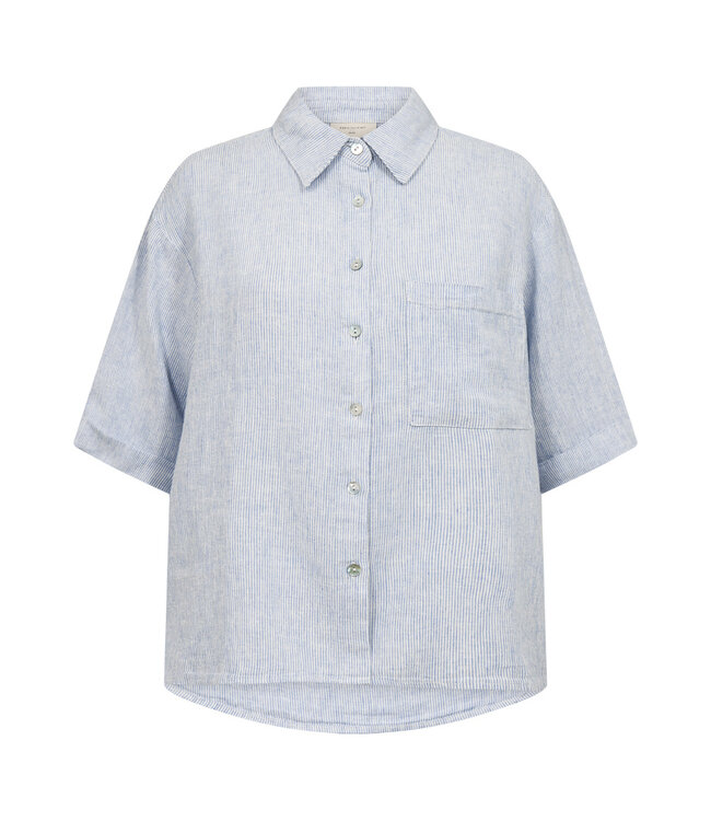 FREEQUENT BLOUSE (BLAUW COMBI)