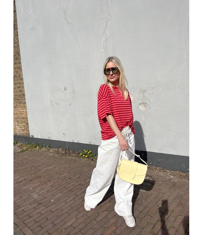 MITCH T-SHIRT (ROOD COMBI)