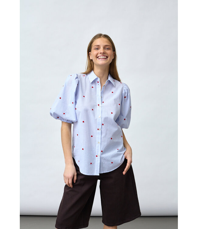SISTERSPOINT BLOUSE (BLAUW COMBI)