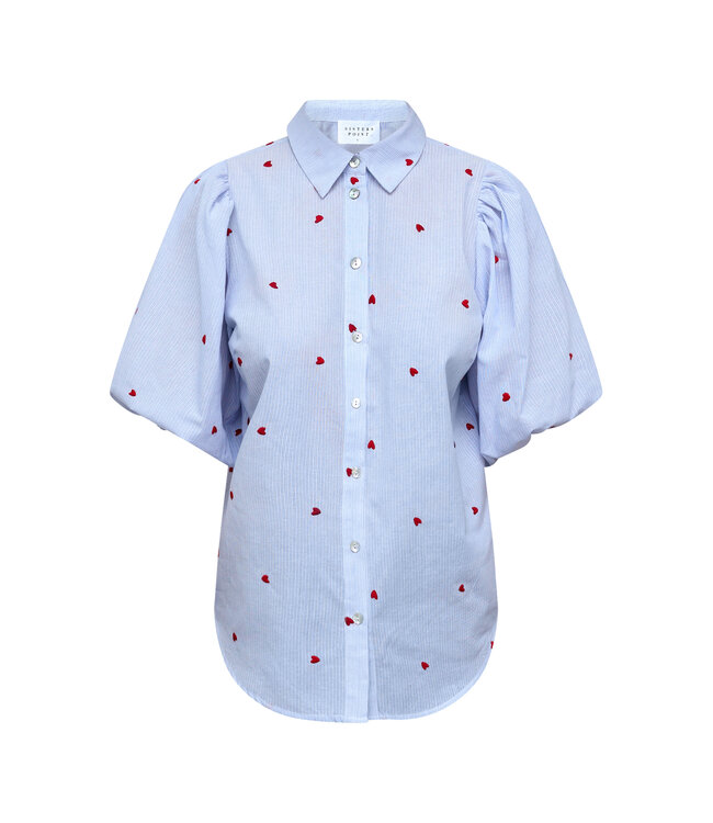 SISTERSPOINT BLOUSE (BLAUW COMBI)