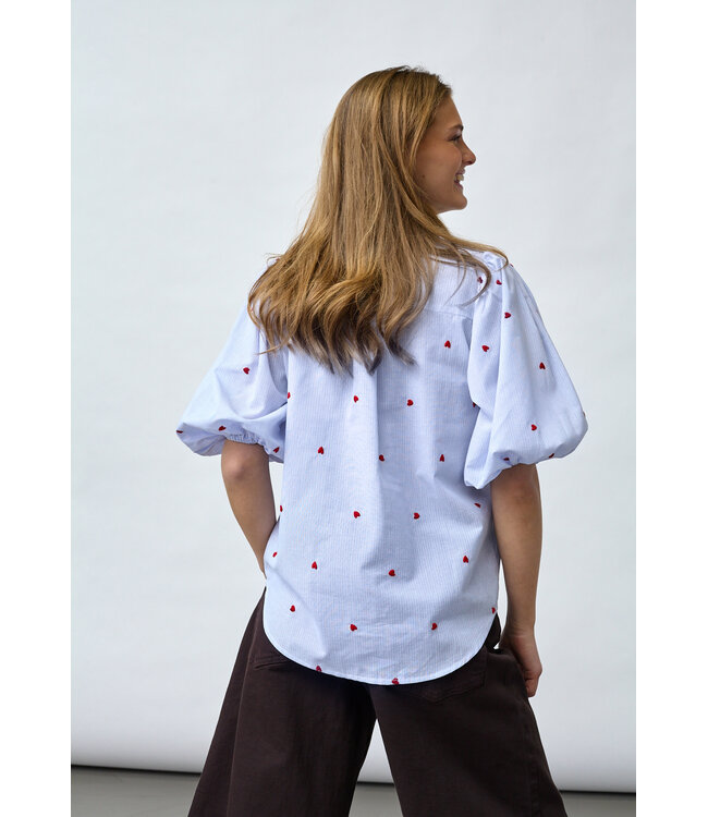 SISTERSPOINT BLOUSE (BLAUW COMBI)