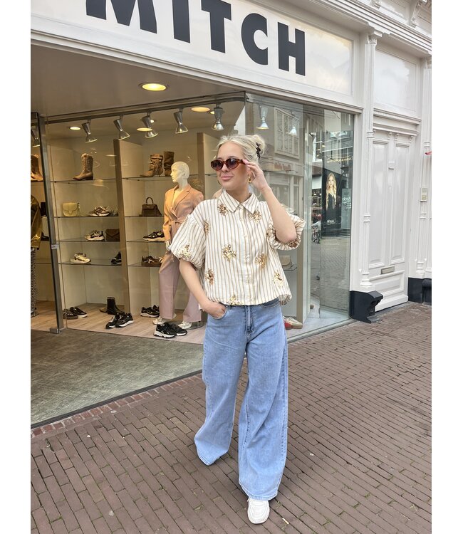 NUKUS BLOUSE (BEIGE COMBI)