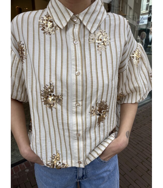 NUKUS BLOUSE (BEIGE COMBI)