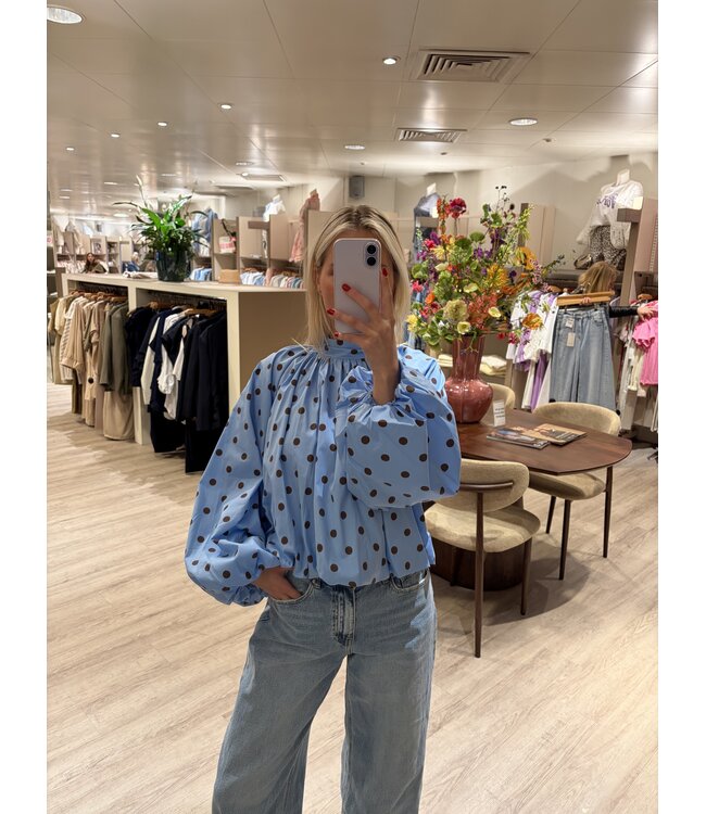 MITCH BLOUSE (BLAUW COMBI)