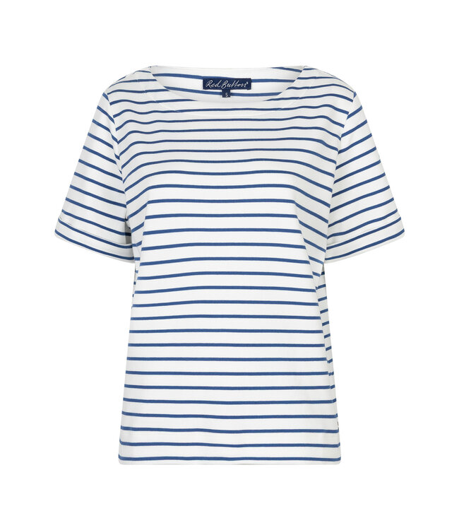 RED BUTTON T-SHIRT (BLAUW COMBI)