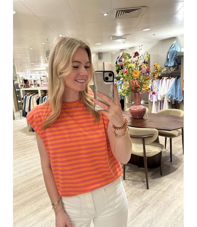 MITCH T-SHIRT (ORANJE COMBI)