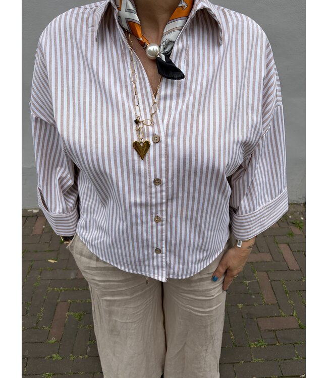 MITCH BLOUSE (BEIGE COMBI)