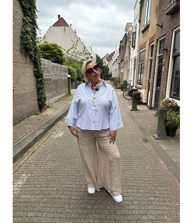MITCH BLOUSE (BLAUW COMBI)