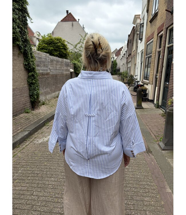 MITCH BLOUSE (BLAUW COMBI)