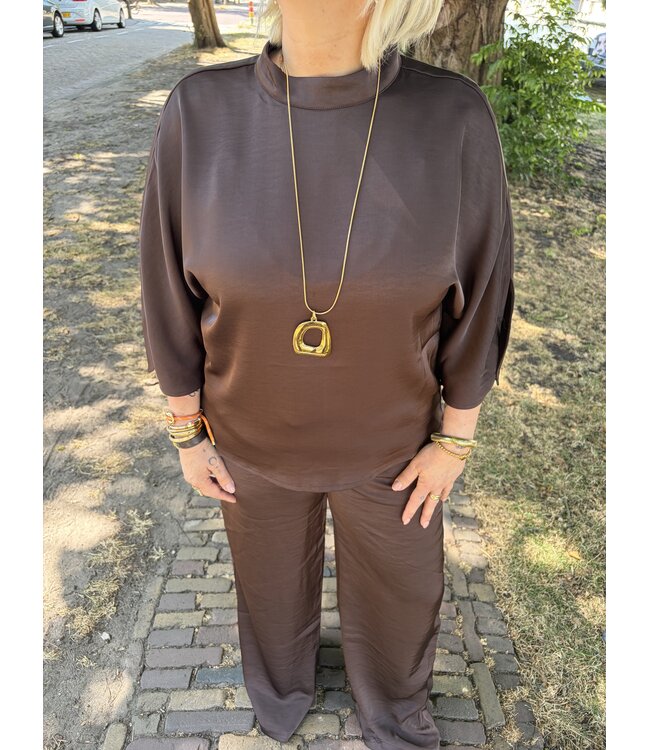 &CO WOMAN BROEK (DONKERBRUIN)