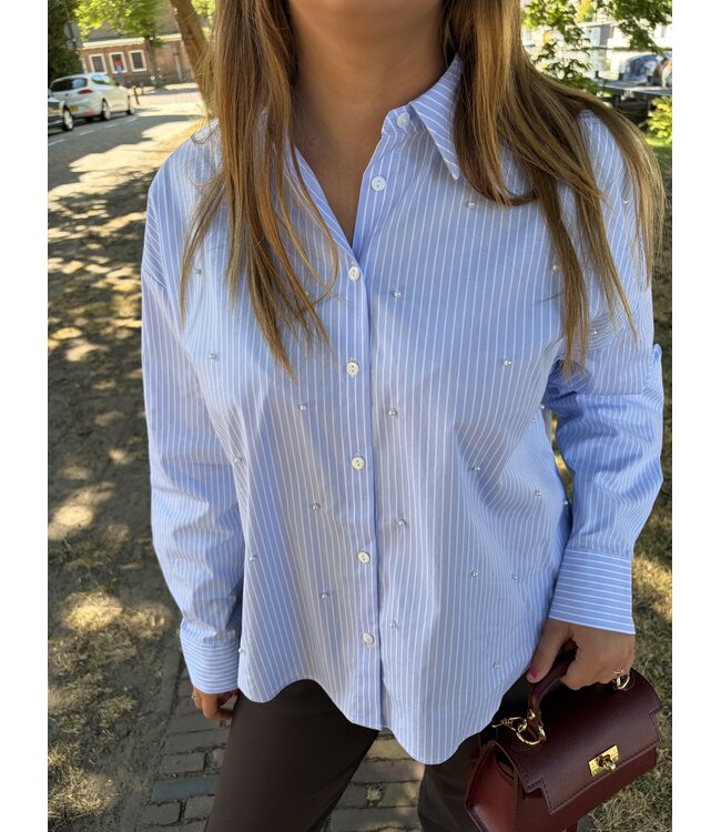 &CO WOMAN BLOUSE (BLAUW COMBI)
