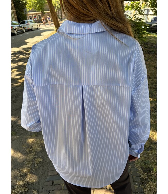 &CO WOMAN BLOUSE (BLAUW COMBI)