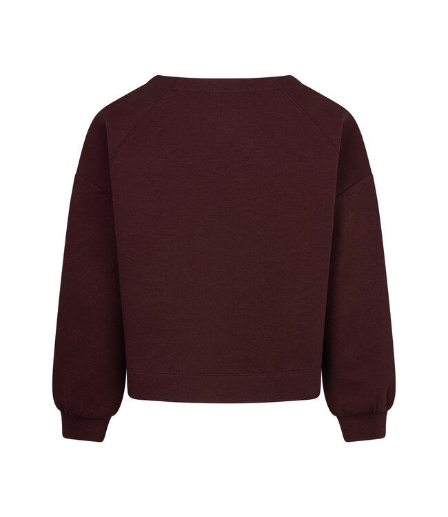 RED BUTTON SWEATER (BORDEAUX)