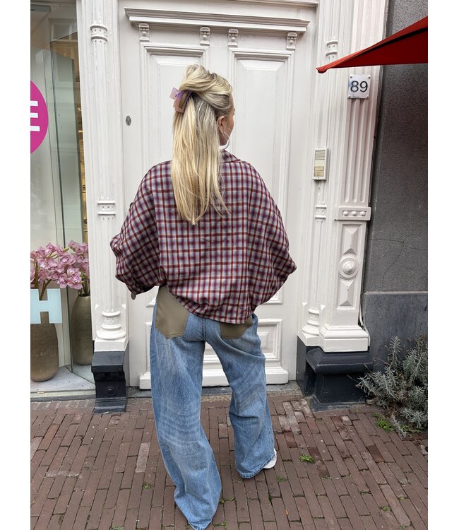 MITCH BLOUSE (ROOD COMBI)
