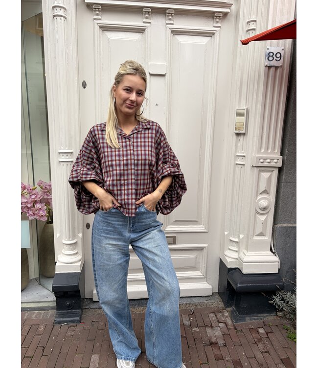 MITCH BLOUSE (ROOD COMBI)