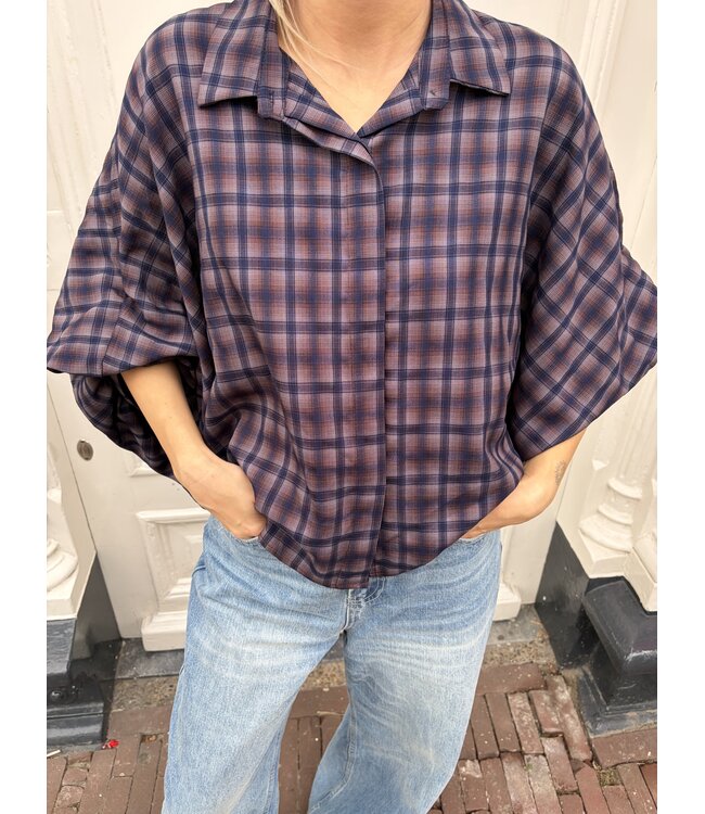 MITCH BLOUSE (BLAUW COMBI)
