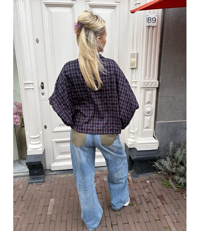 MITCH BLOUSE (BLAUW COMBI)