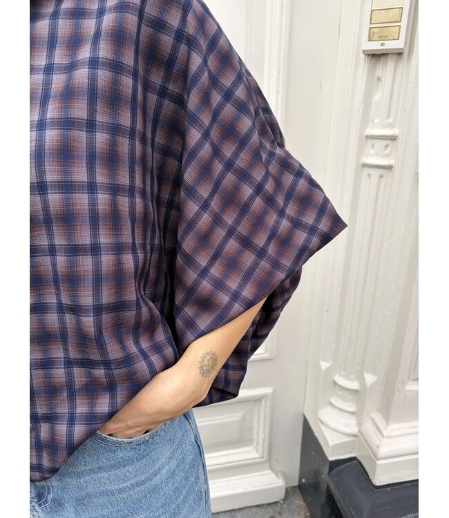 MITCH BLOUSE (BLAUW COMBI)