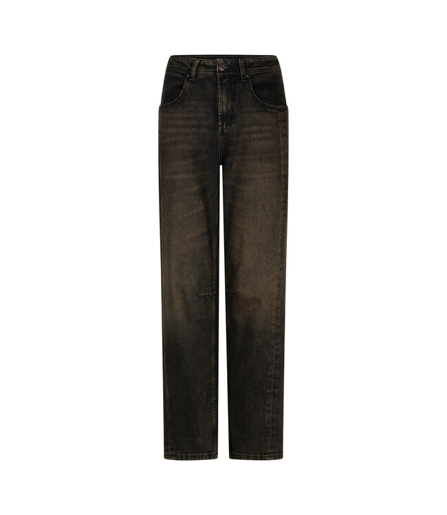 RED BUTTON BROEK (BRUIN)
