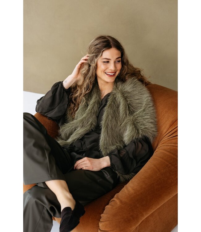 &CO WOMAN GILET (DONKER GROEN)
