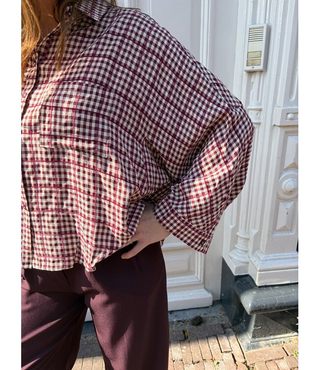 MITCH BLOUSE (ROOD COMBI)