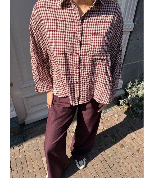 MITCH BLOUSE (ROOD COMBI)