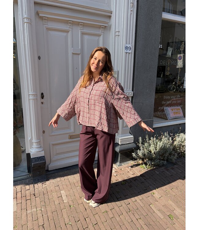 MITCH BLOUSE (ROOD COMBI)
